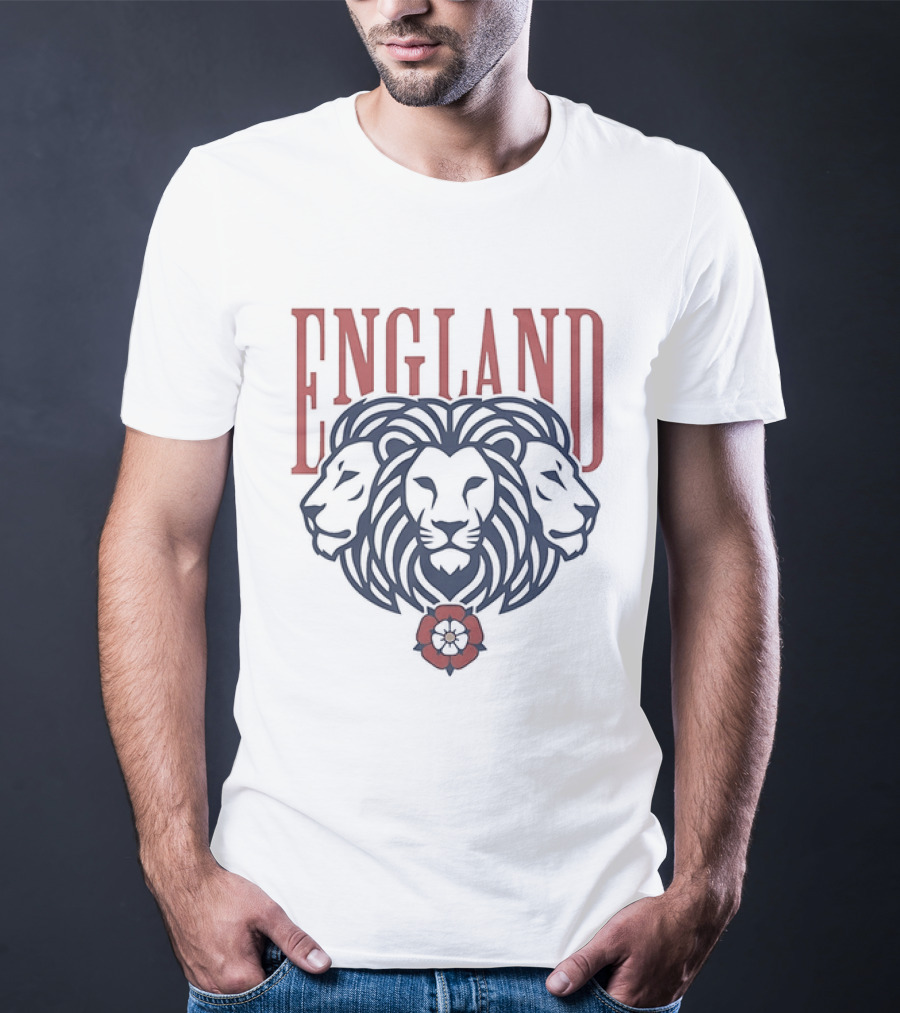 England Three Lions Tudor Rose Crest T-Shirt