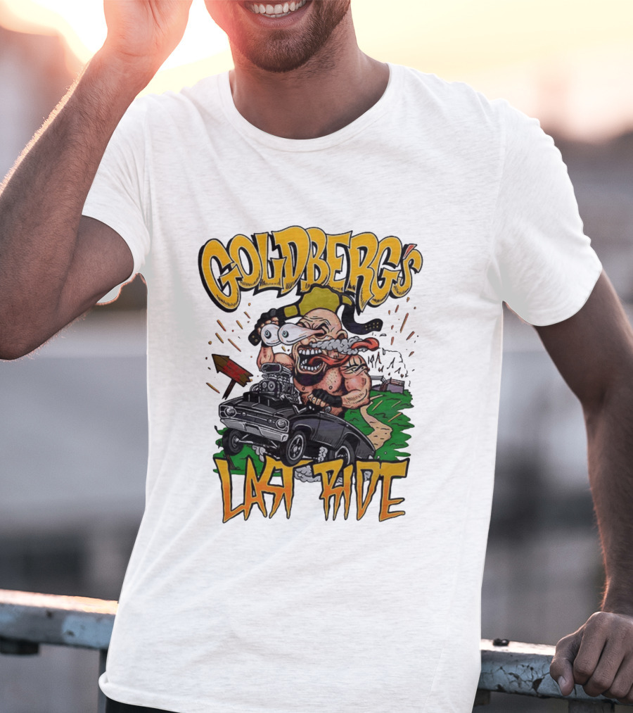 Goldberg's Last Ride Wrestling Cartoon Car WCW WWE T-Shirt