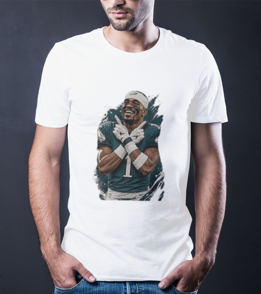 Philadelphia Eagles Jalen Hurts Celebratory Pose Football Team Gear T-Shirt