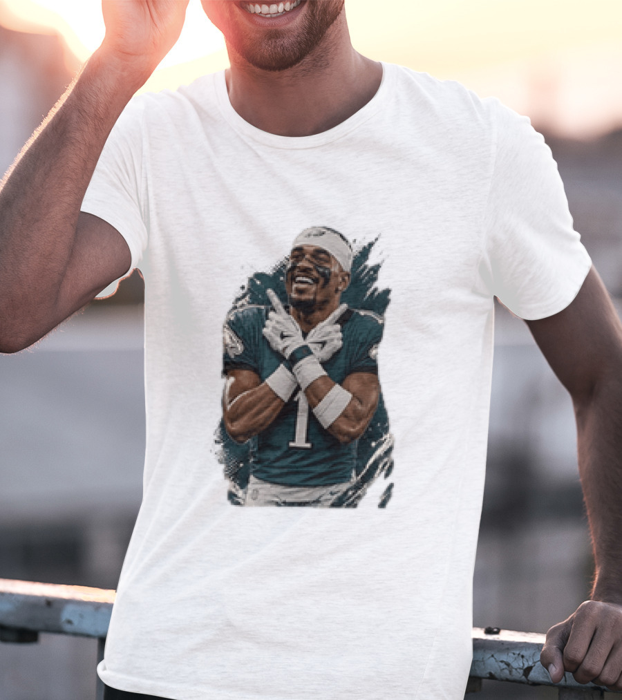 Philadelphia Eagles Jalen Hurts Celebratory Pose Football Team Gear T-Shirt
