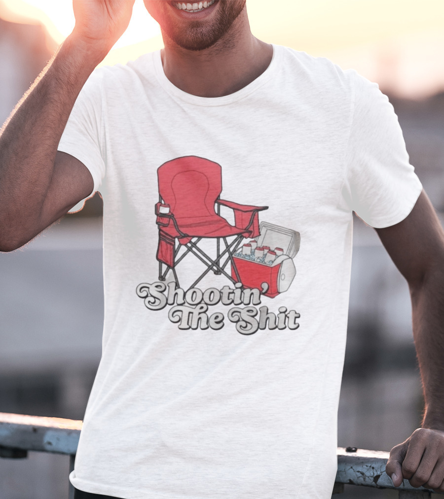Shootin' The Shit Red Chair And Cooler BBQ Vibes T-Shirt