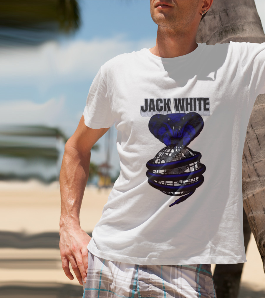 Jack White Cobra Wrapped Around Globe Music Band T-Shirt