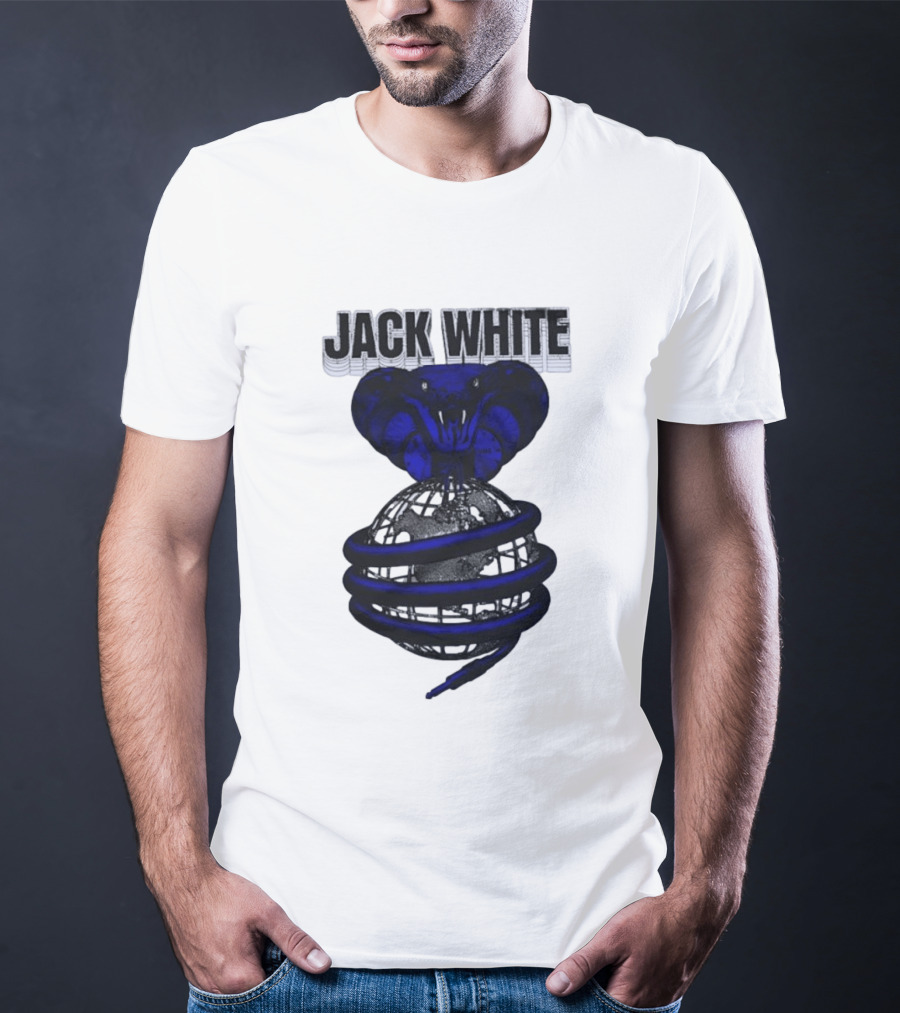 Jack White Cobra Wrapped Around Globe Music Band T-Shirt