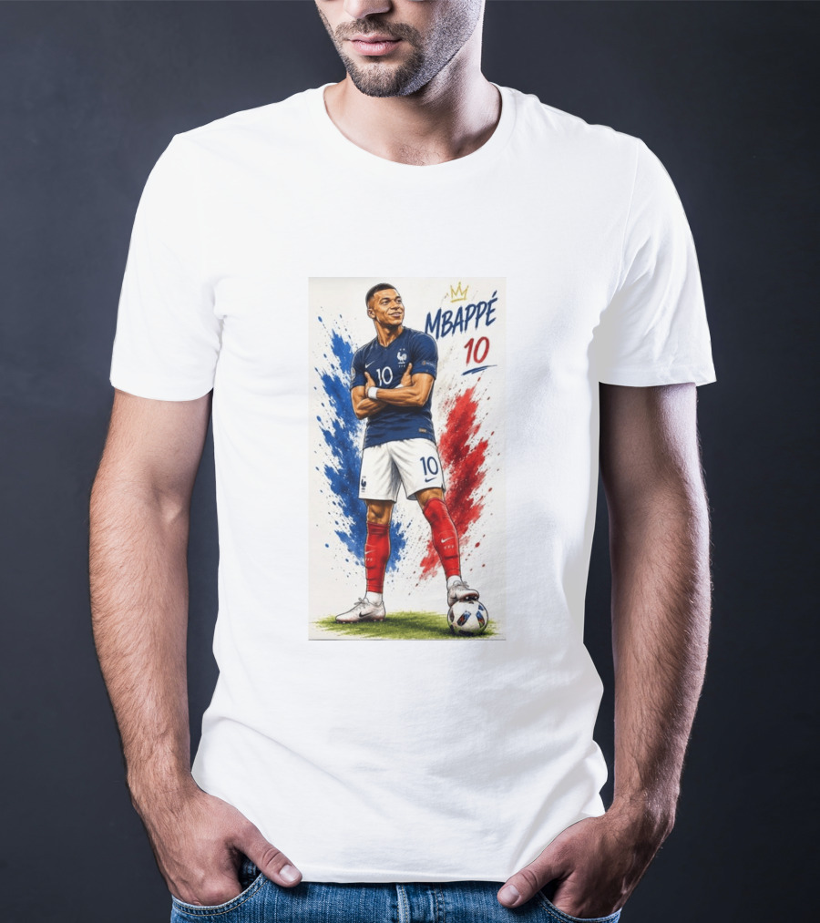 Kylian Mbappé France Soccer KM10 Caricature Star T-Shirt