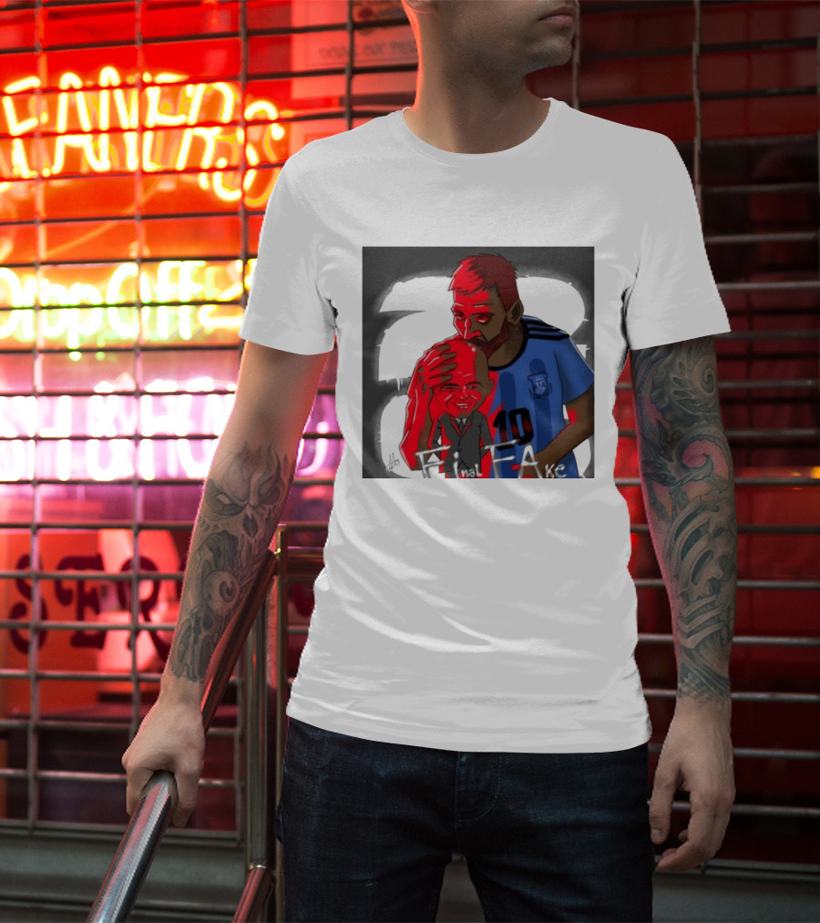 Lionel Messi Argentina Final FAKE AFA 10 T-Shirt