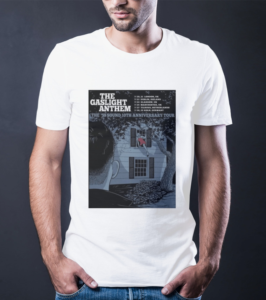 The Gaslight Anthem The '59 Sound 10th Anniversary Tour London Dublin Glasgow Manchester Tilburg Koln T-Shirt