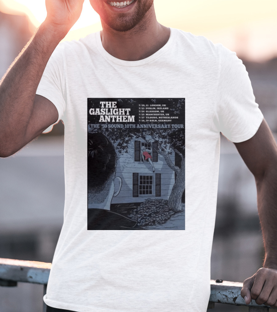 The Gaslight Anthem The '59 Sound 10th Anniversary Tour London Dublin Glasgow Manchester Tilburg Koln T-Shirt