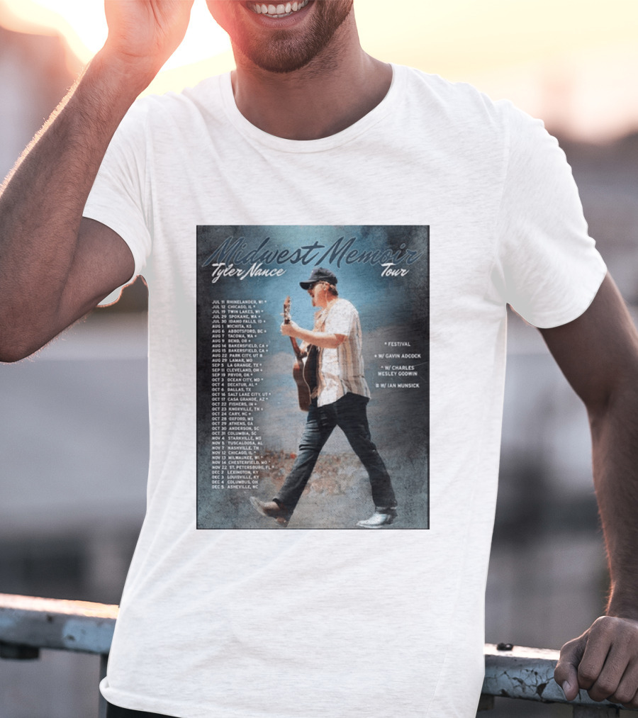 Midwest Memoir Tyler Nance Tour 2026 With Gavin Adcock Charles Wesley Godwin Ian Munsick T-Shirt