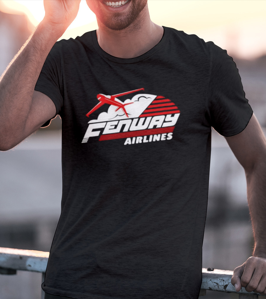 Boston Red Sox Fenway Airlines Baseball Team Vintage Pilot Urban Fan Gear T-Shirt