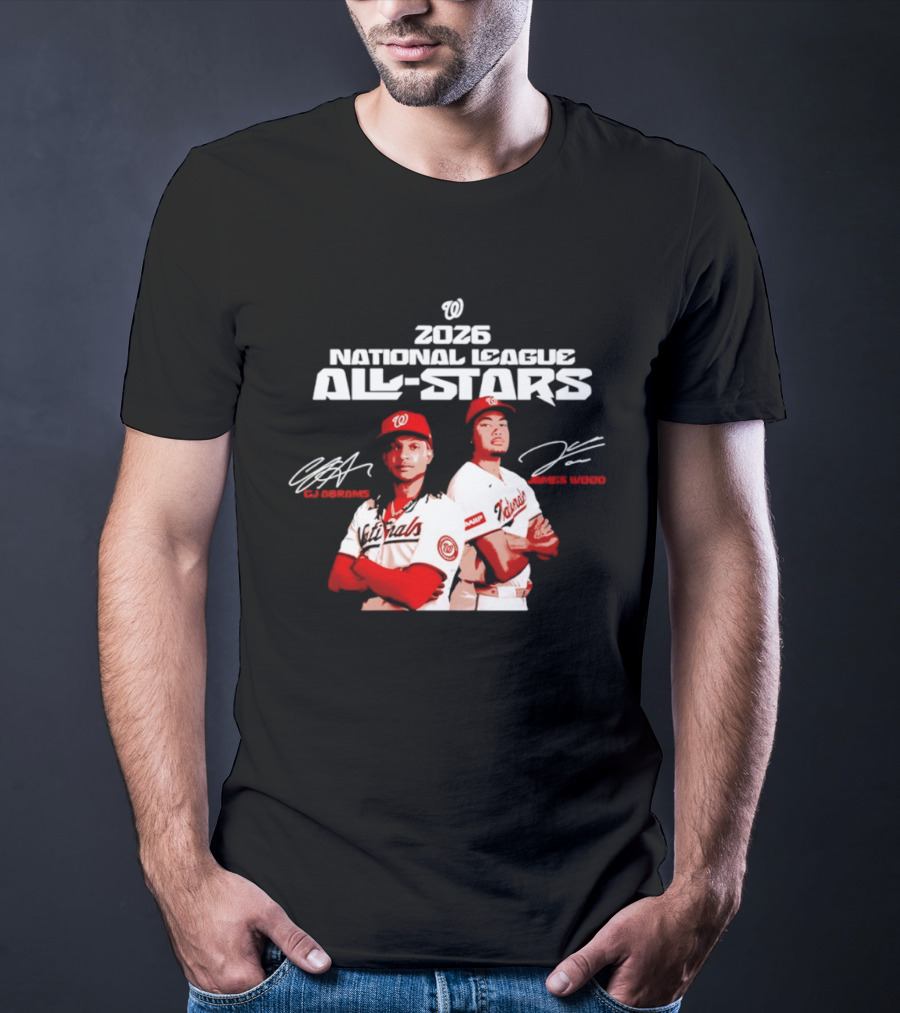 2026 Washington Nationals CJ Abrams James Wood National League All Stars T-Shirt