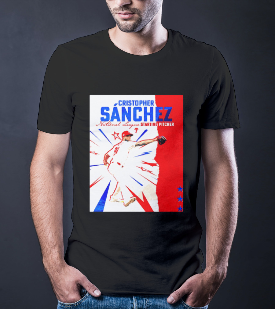 Cristopher Sánchez Philadelphia Phillies National League Starting Pitcher Red White Blue Stars T-Shirt