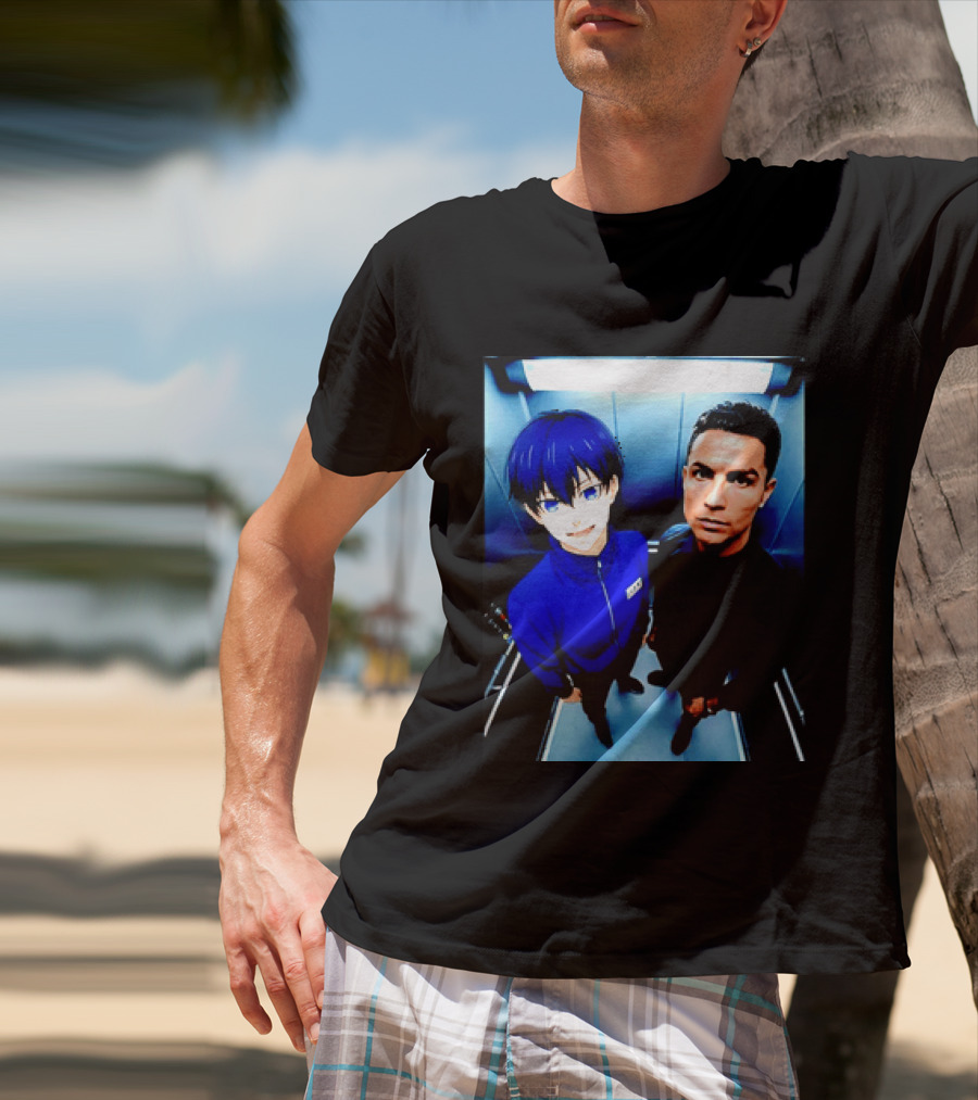 Ema Isagi Cristiano Ronaldo Collaboration Blue Lock Anime Football Star T-Shirt