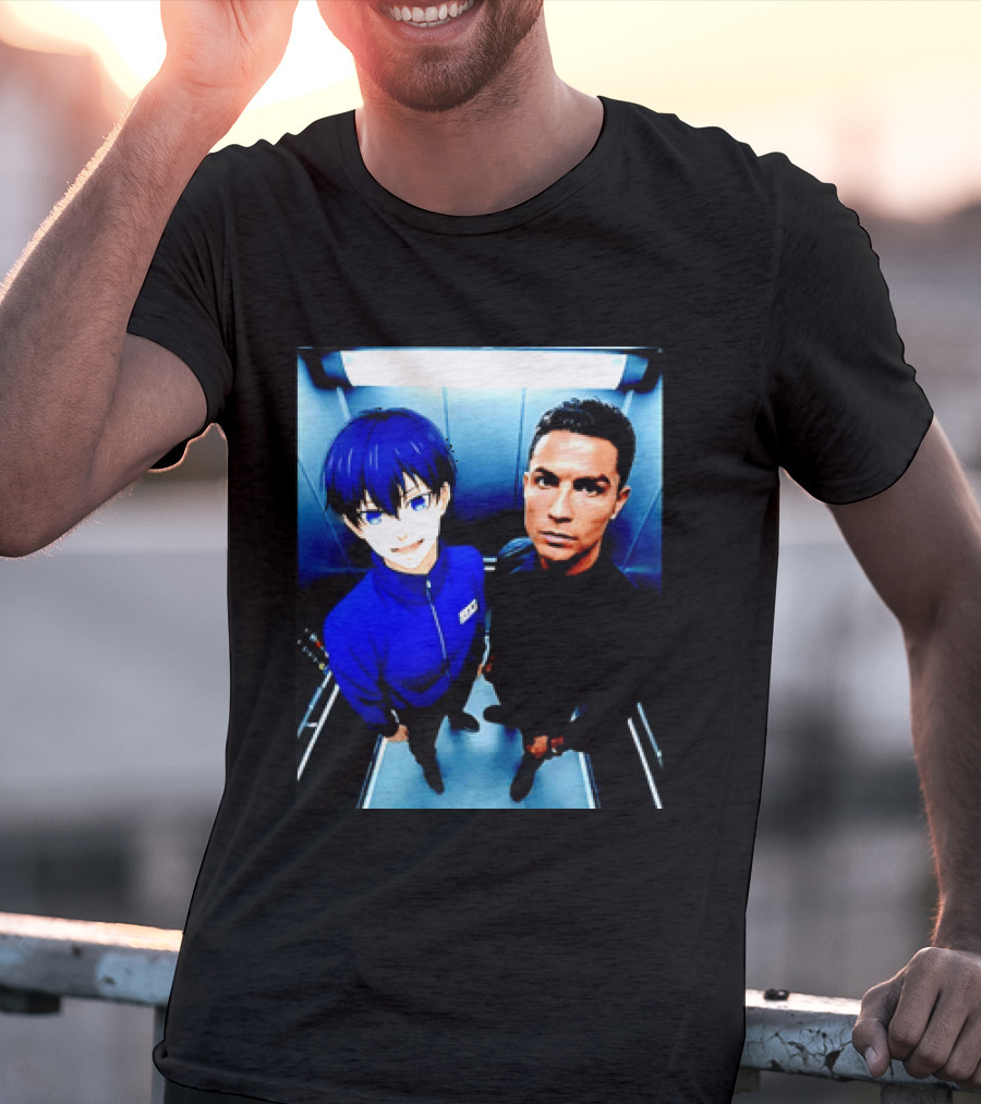 Ema Isagi Cristiano Ronaldo Collaboration Blue Lock Anime Football Star T-Shirt