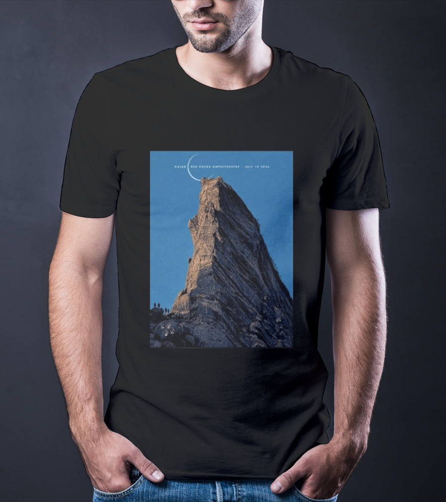 Kaleo Red Rocks Amphitheatre July 14 2026 Show Rocky Landscape Moonlit Scene T-Shirt