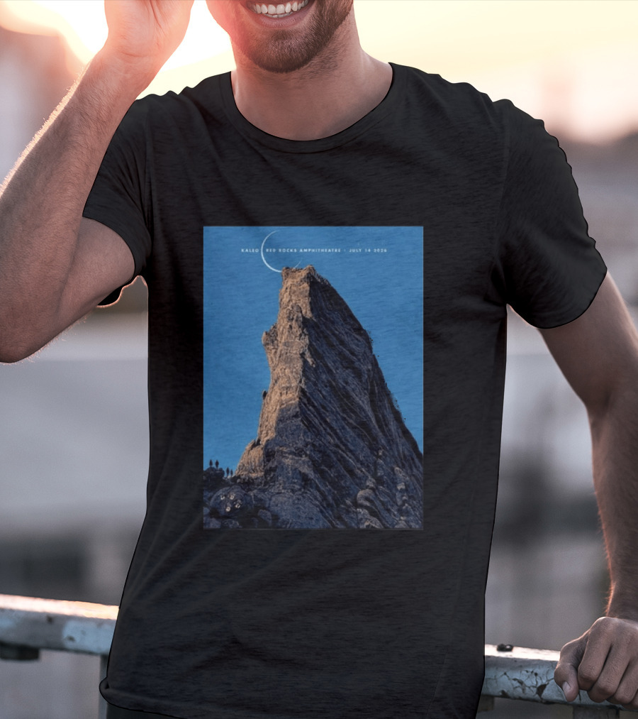 Kaleo Red Rocks Amphitheatre July 14 2026 Show Rocky Landscape Moonlit Scene T-Shirt