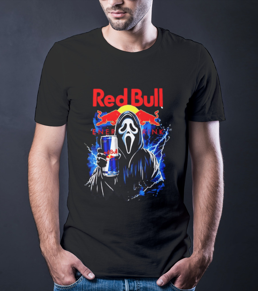 Red Bull Energy Drink Ghostface Scream Bootleg T-Shirt