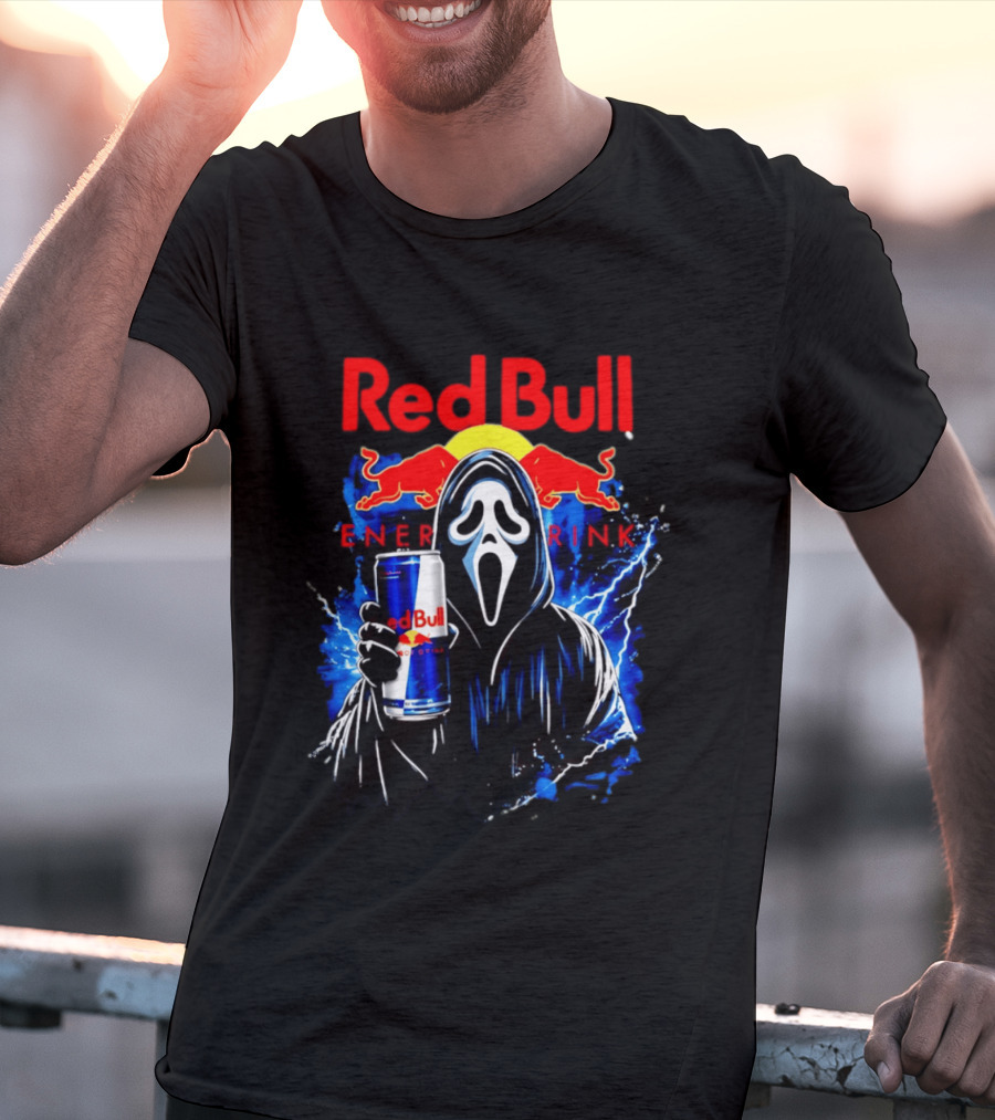Red Bull Energy Drink Ghostface Scream Bootleg T-Shirt