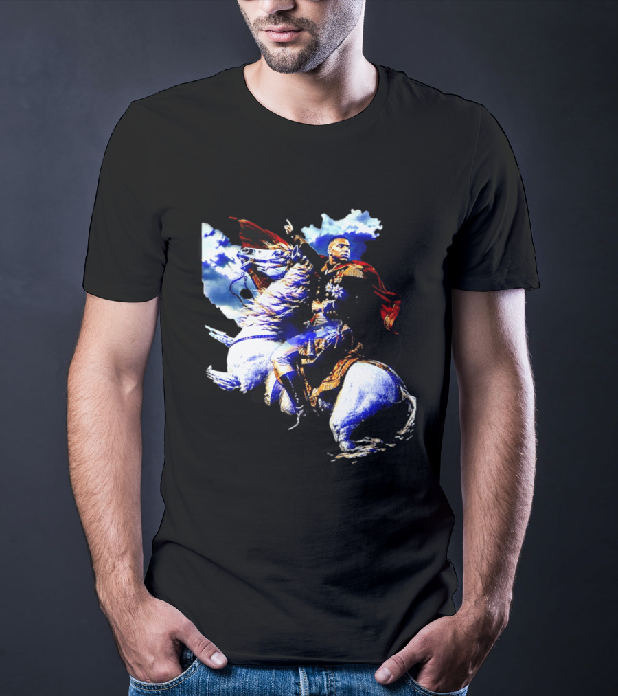 Kylian Mbappe Napoleon Bonaparte Crossing Alps Painting Horse Rider T-Shirt