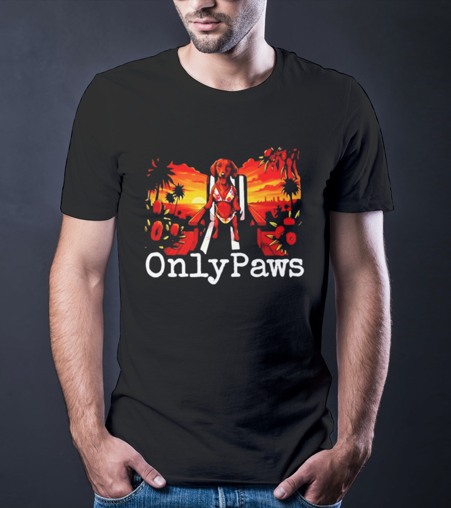 Kylie OnlyPaws Tropical Vibes Sunset Dog T-Shirt