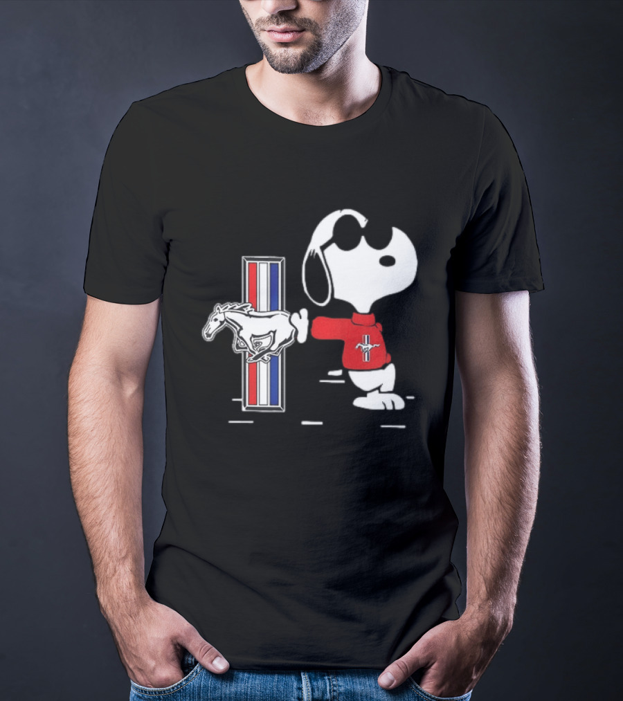 Snoopy Peanuts Ford Mustang Red Sweater Classic Mustang Pony T-Shirt