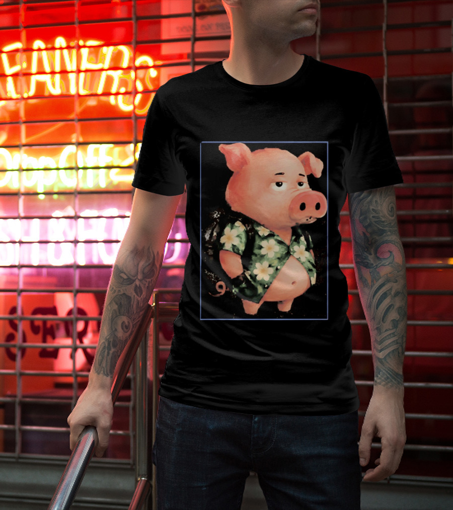 Nice Enjoy The Little Things Hawaiian Pig Floral T-Shirt