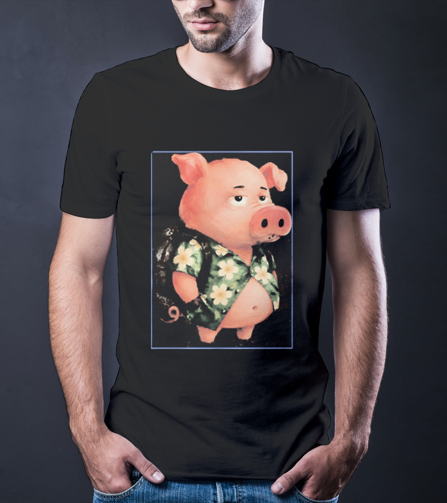 Nice Enjoy The Little Things Hawaiian Pig Floral T-Shirt