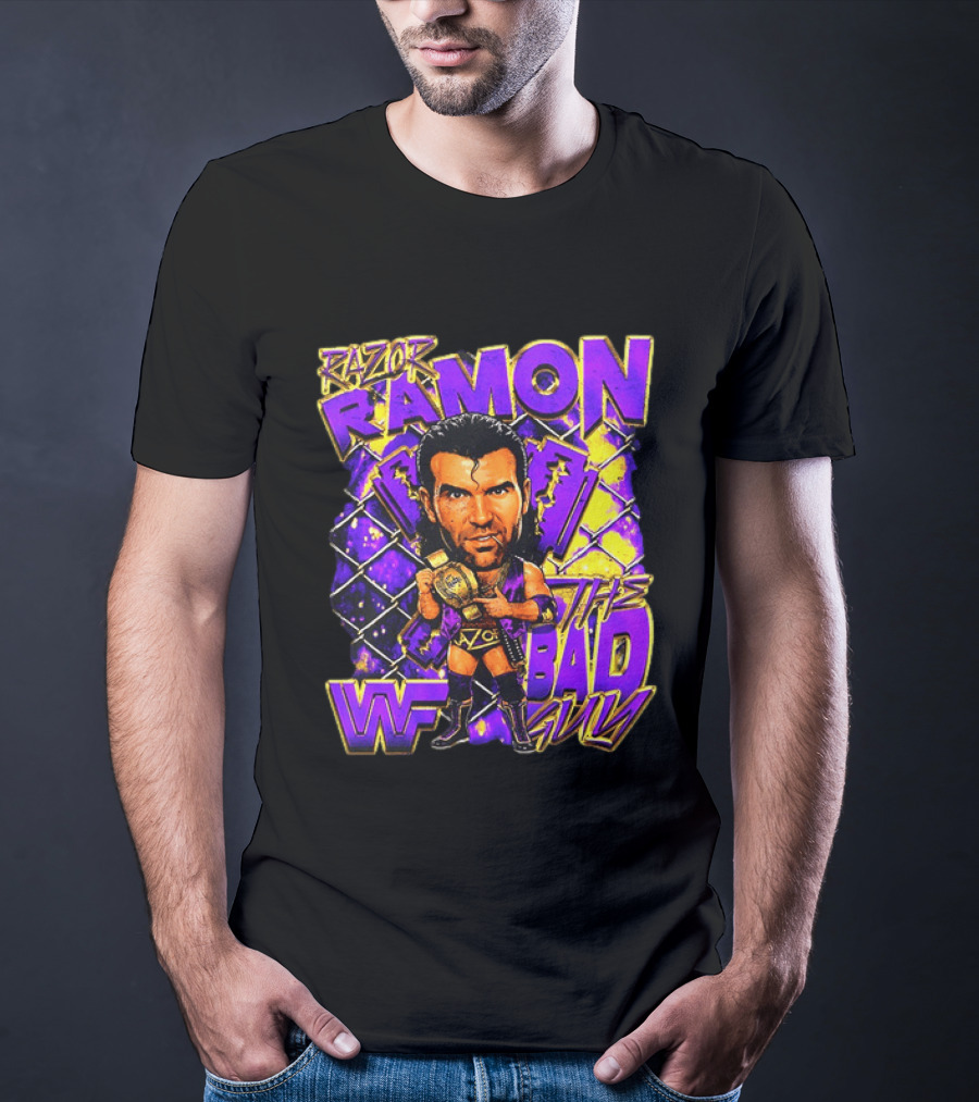 Razor Ramon WWF The Bad Guy Wrestling Champion 90s T-Shirt