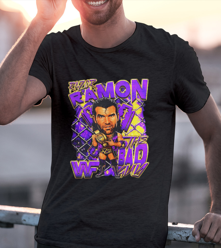 Razor Ramon WWF The Bad Guy Wrestling Champion 90s T-Shirt