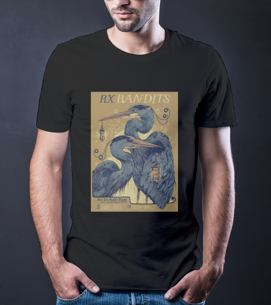 RX Bandits And The Battle Begun 20th Anniversary Tour 2026 Blue Heron T-Shirt