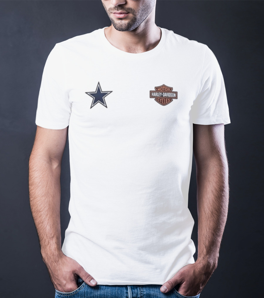 Dallas Cowboys Harley Davidson Ride Loud Sundays Roll Built For Game Day T-Shirt