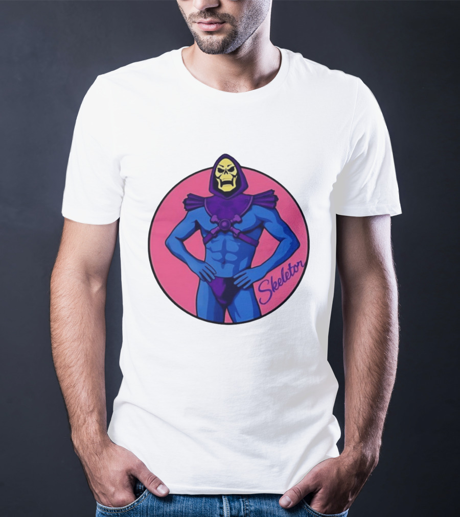 Skeletor Powerful Stance Pink T-Shirt