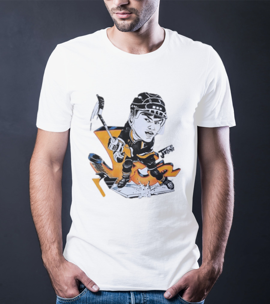 Jaromir Jagr Animated Pittsburgh Penguins Hockey Stick Action T-Shirt