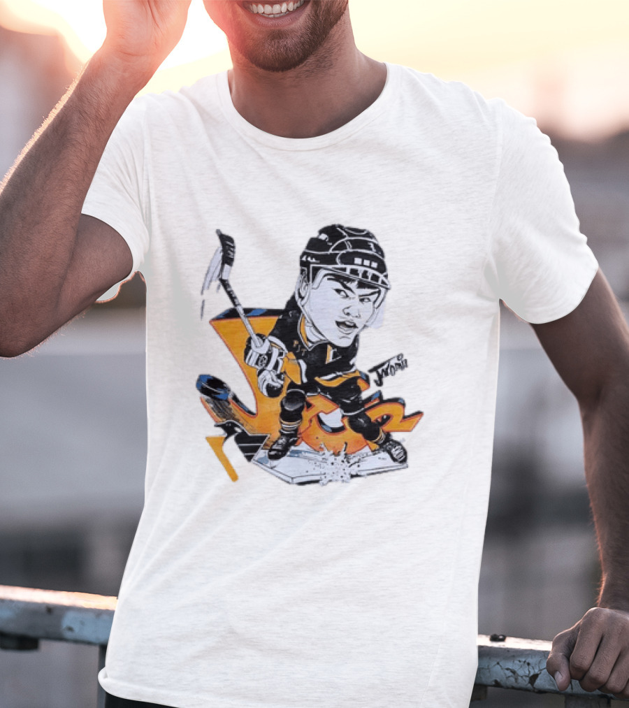 Jaromir Jagr Animated Pittsburgh Penguins Hockey Stick Action T-Shirt