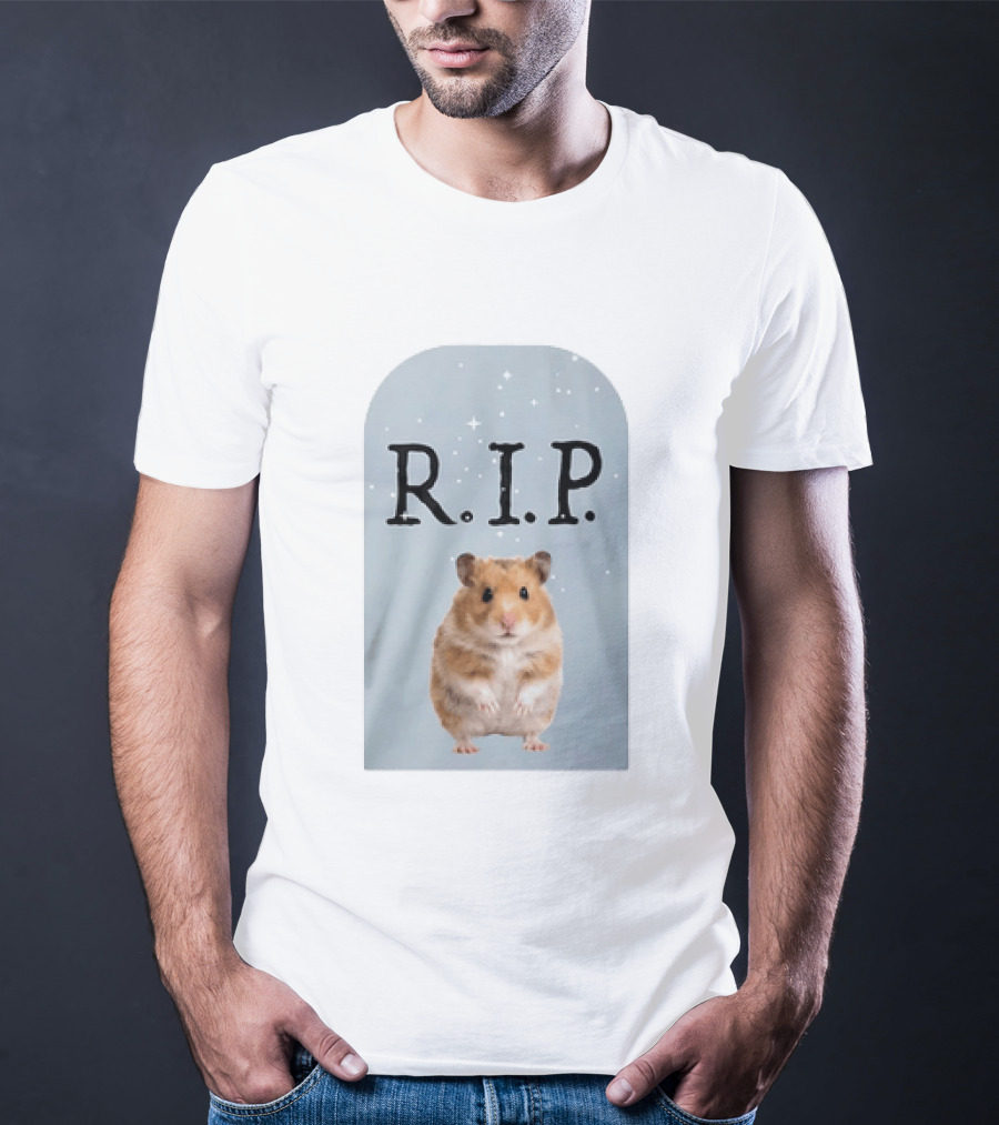 R.I.P. Lil Cenat Hamster Memorial With Stars And Clouds T-Shirt