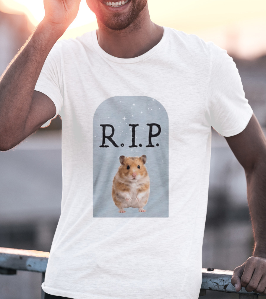 R.I.P. Lil Cenat Hamster Memorial With Stars And Clouds T-Shirt