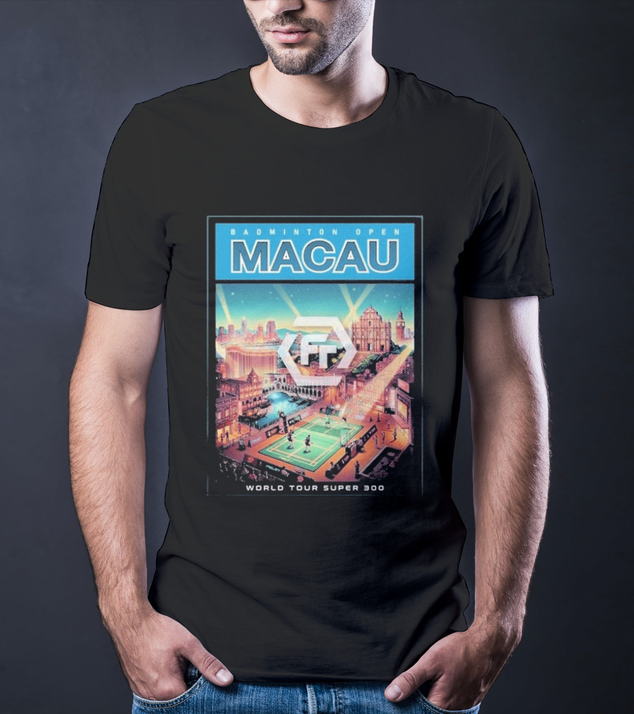 Badminton Open Macau 2026 World Tour Super 300 Cityscape Scene T-Shirt