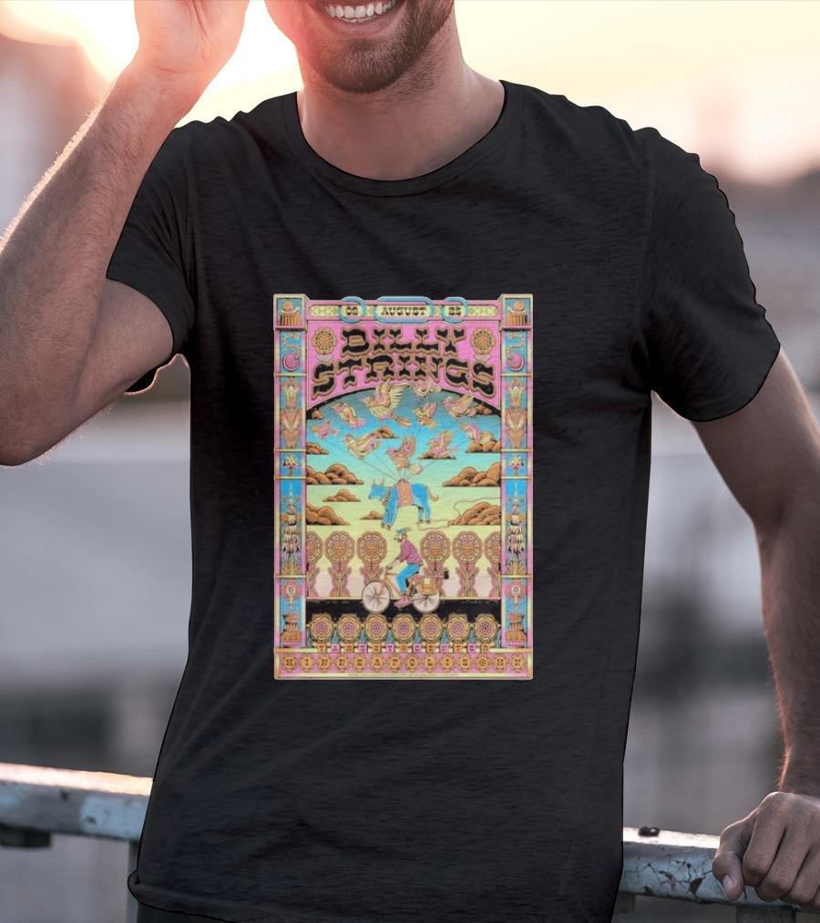 Billy Strings August 9 25 Minneapolis MN Psychedelic Style Birds Bicycle Rider T-Shirt