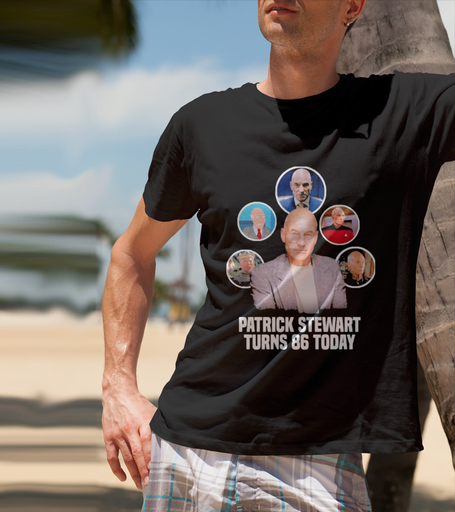 Patrick Stewart Turns 86 Today Iconic Roles Celebration Image T-Shirt
