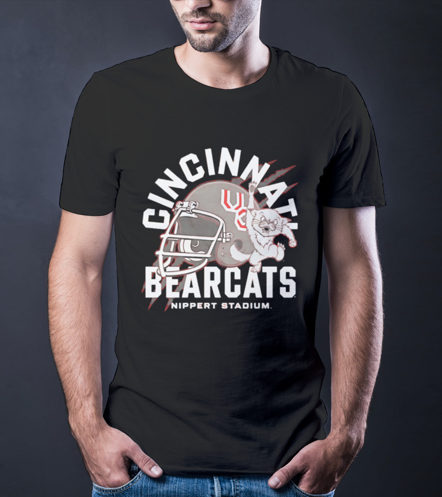 Cincinnati Bearcats Nippert Stadium Football Helmet T-Shirt
