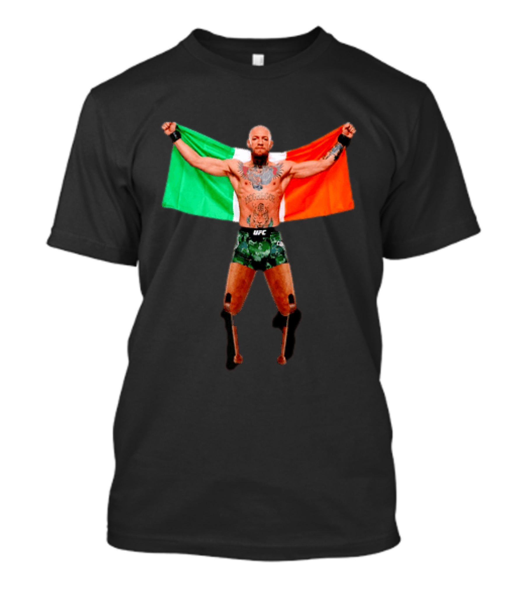 Conor McGregor UFC Prosthetic Leg Irish Flag Celebration T-Shirt