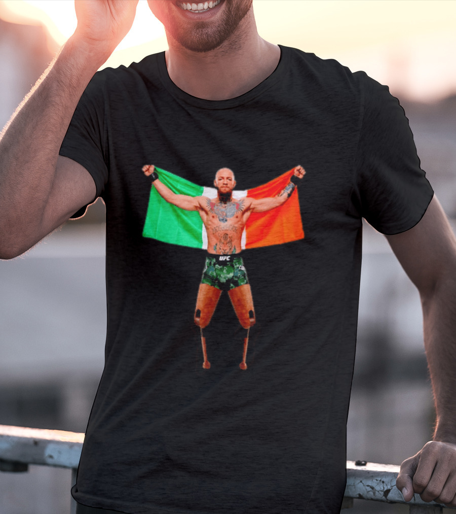 Conor McGregor UFC Prosthetic Leg Irish Flag Celebration T-Shirt
