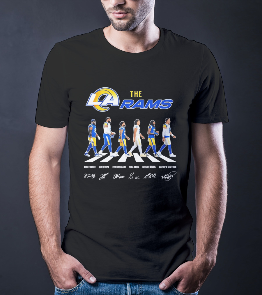 Kobie Turner Jared Verse Kyren Williams Puka Nacua Davante Adams Matthew Stafford The Rams Abbey Road NFL Players T-Shirt