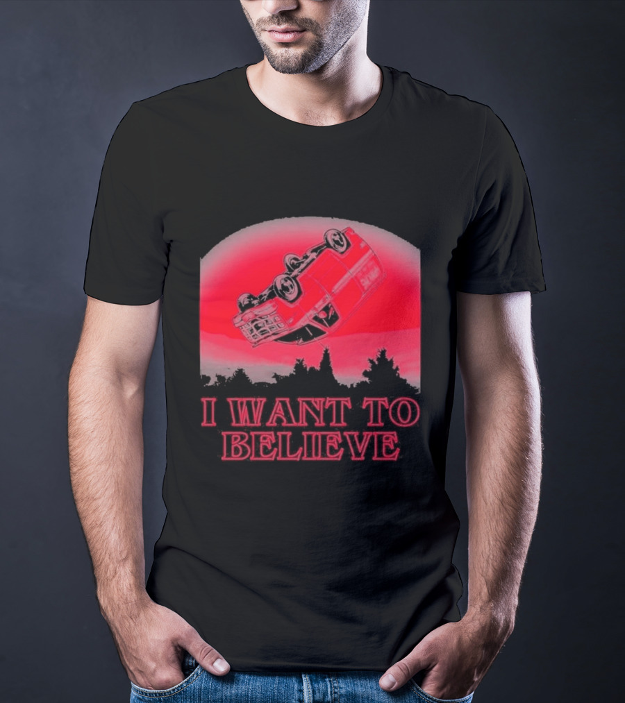The X Files I Want To Believe Upside Down Car T-Shirt