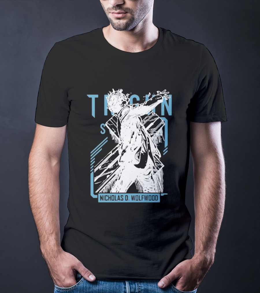 Trigun Stampede Nicholas D Wolfwood Cross Sketch T-Shirt