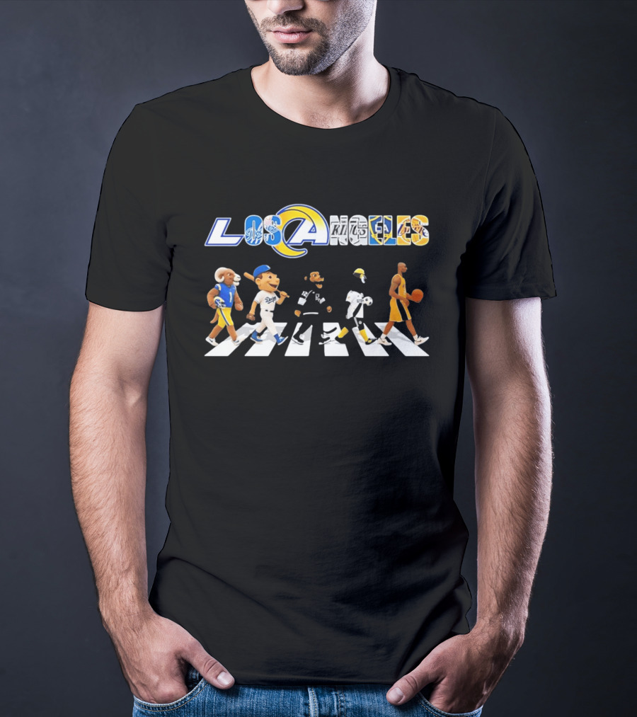 Los Angeles Dodgers Rams Kings Galaxy Lakers Abbey Road Walk T-Shirt