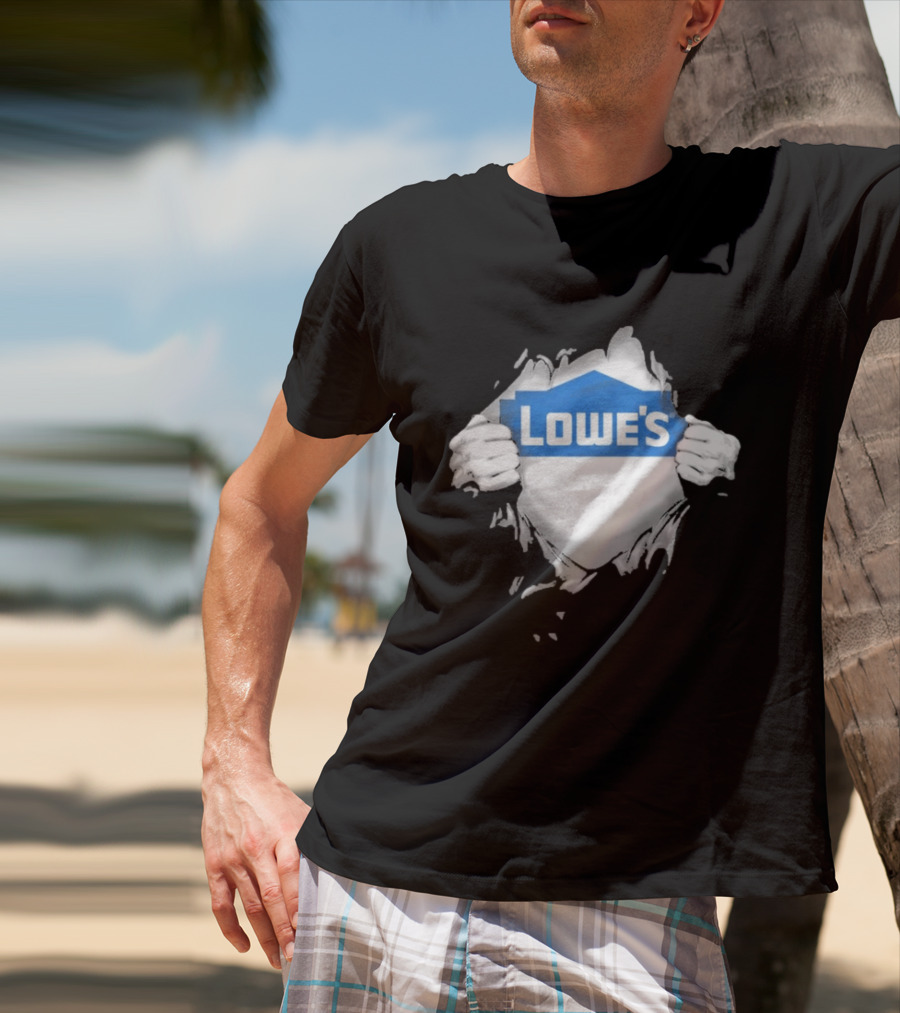 Lowe's Ripped Chest Superhero Style For Home Improvement Workers T-Shirt