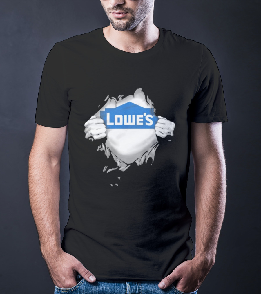 Lowe's Ripped Chest Superhero Style For Home Improvement Workers T-Shirt