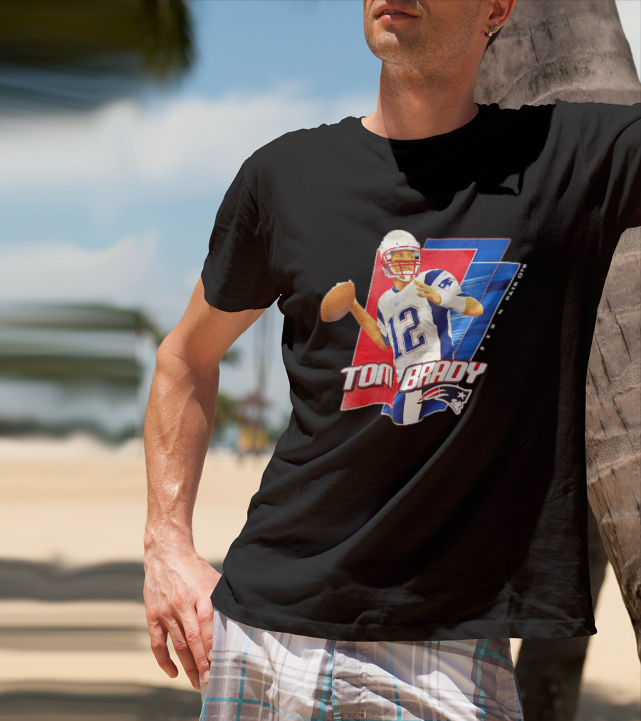 New England Patriots Tom Brady 12 Football Quarterback Iconic Action Pose T-Shirt