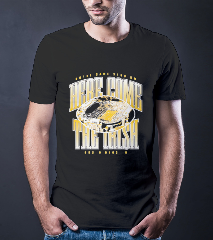 Notre Dame Stadium Here Come The Irish Football T-Shirt