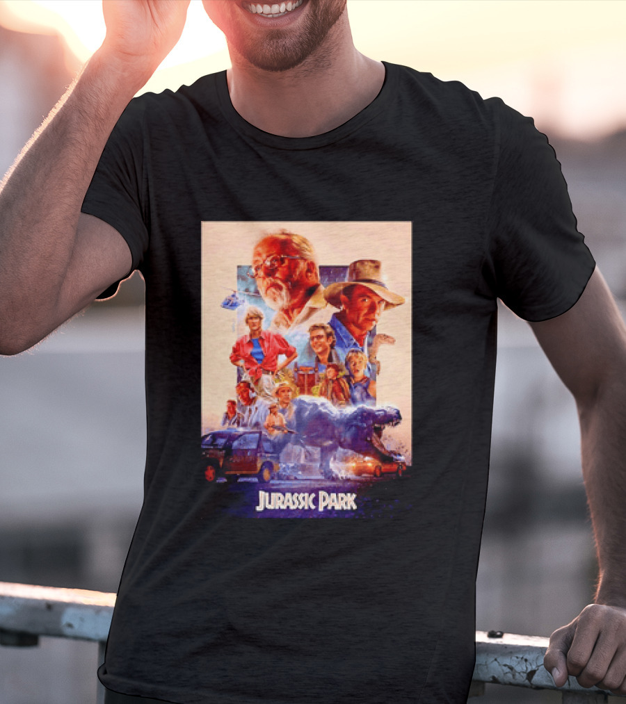 Sam Neill Laura Dern Jeff Goldblum Richard Attenborough Jurassic Park RIP T-Shirt